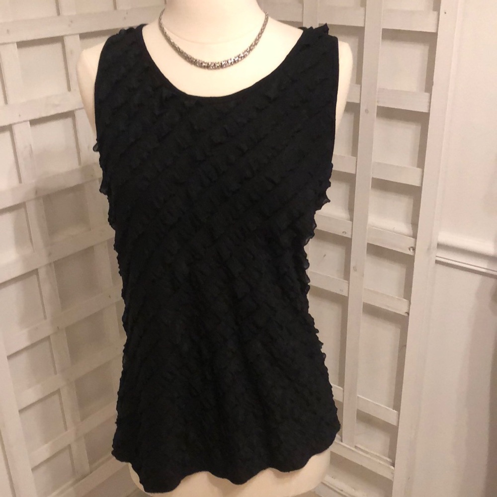 Saint Tropez West Black Frilly Top